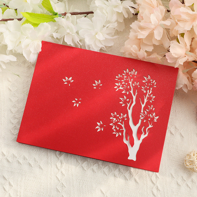 3D Greeting Card Maple Leaves Birthday Card Thanksgiving Christmas
