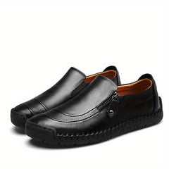 Men's Side Zipper Loafer Shoes Non-slip Slip On Spring Summer