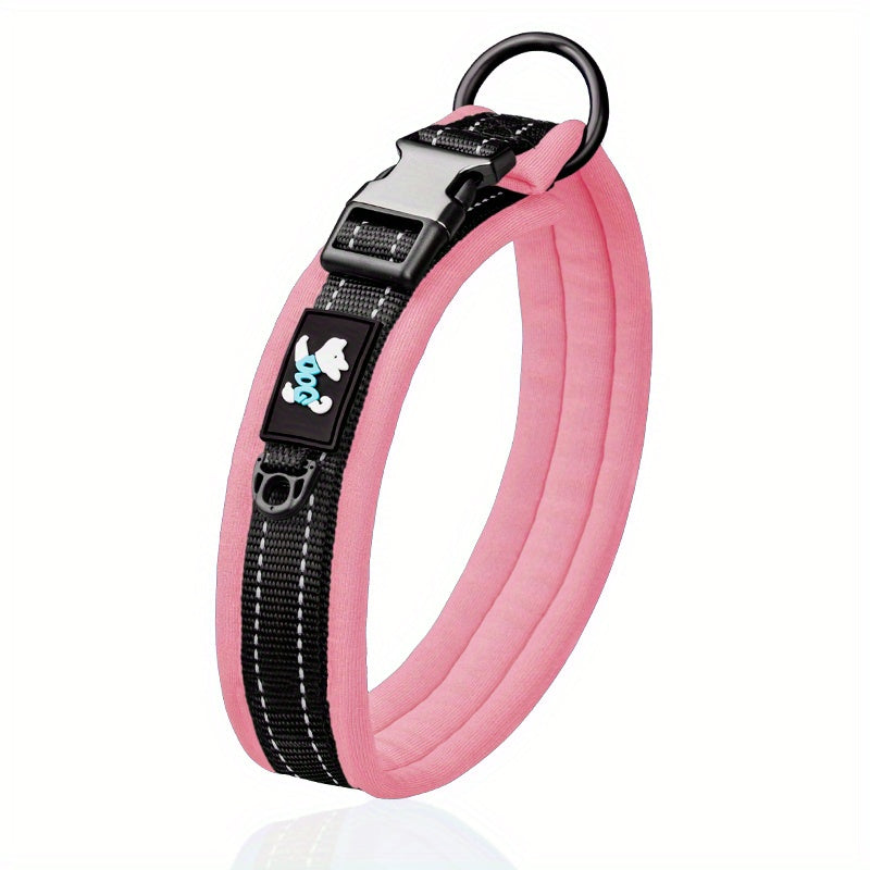 Reflective Dog Collar Night Walking Soft Comfortable Durable Buckle
