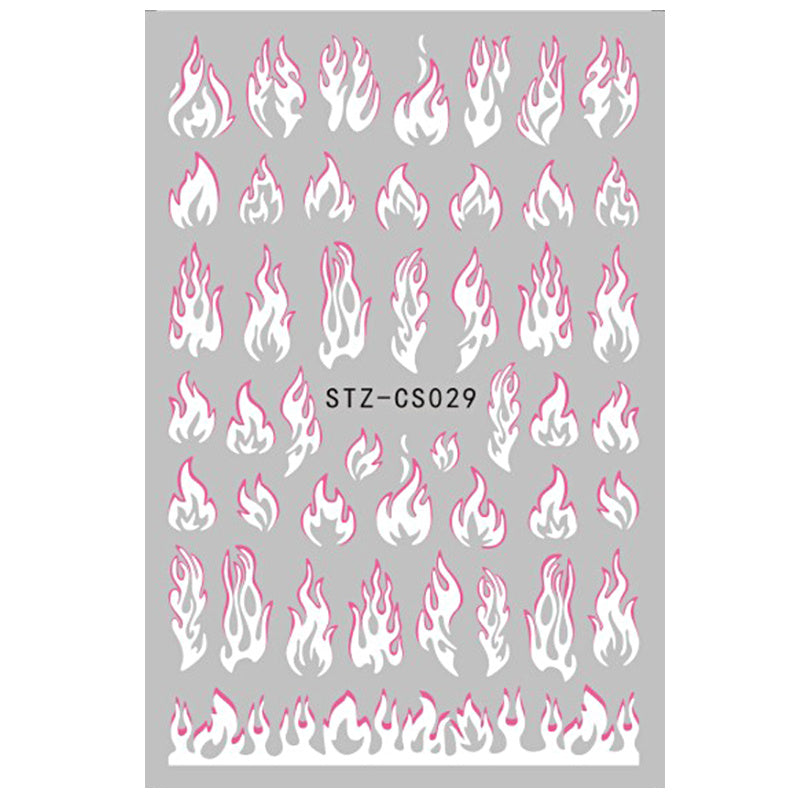3D Holographic Flame Nail Art Stickers for DIY Nail Decoration