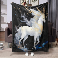 Soft Flannel Printed Blanket for Home Sofa Bed Office Nap Travel