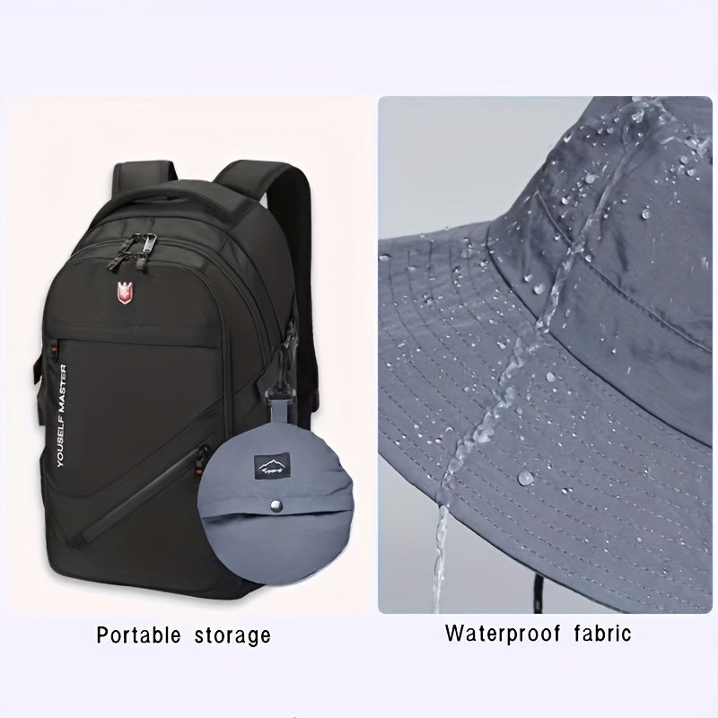 Packable Waterproof Bucket Hat Sun Hat Solid Unisex Hiking Boonie Hats