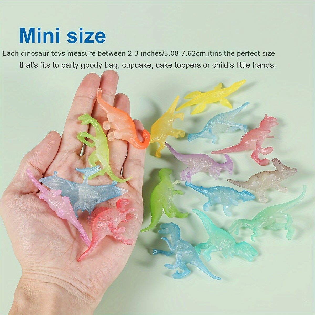 16pcs Mini Dinosaur Figures Glow-in-the-Dark Birthday Party Favors