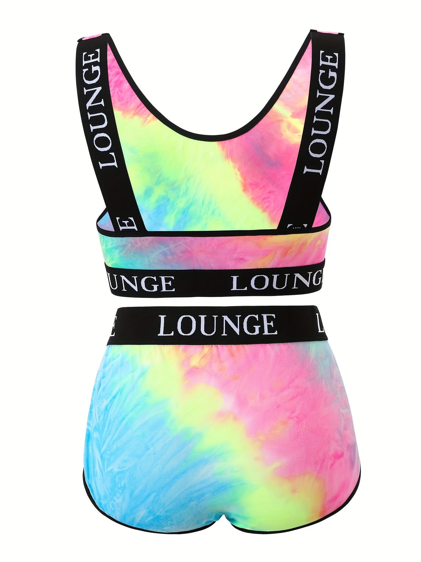 Tie Dye Letter Tape Bra & Panty Set