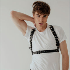 Men's Chest Strap Harness PU Leather Shoulder Strap Belt