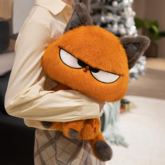 Large Huggable Orange Tabby Cat Plush Toy with Expressive Eyes