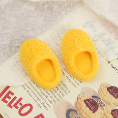 Dollhouse Flocked Slippers Candy Colors Pink Red Yellow Green Purple