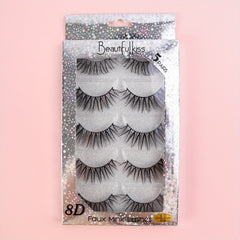 5 Pairs 8D Fluffy Wispy Eyelashes Natural Volume Crisscross Lashes Extension