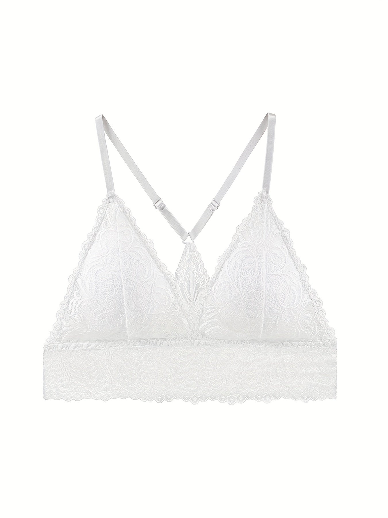 3pcs Lace Camisole Bras Adjustable Straps Multiple Colors