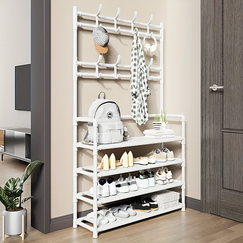 4 5 Layer Carbon Steel Coat Rack Shoe Shelf Self Assembly