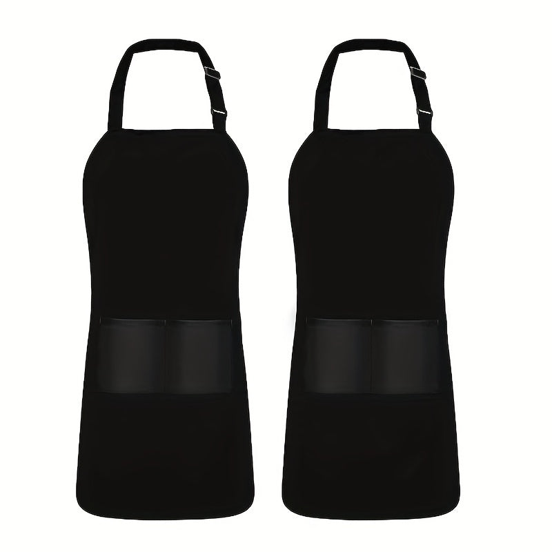 Adjustable Strap Bib Apron w/ 2 Pockets for Men & Women