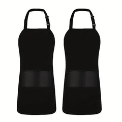 Adjustable Strap Bib Apron w/ 2 Pockets for Men & Women