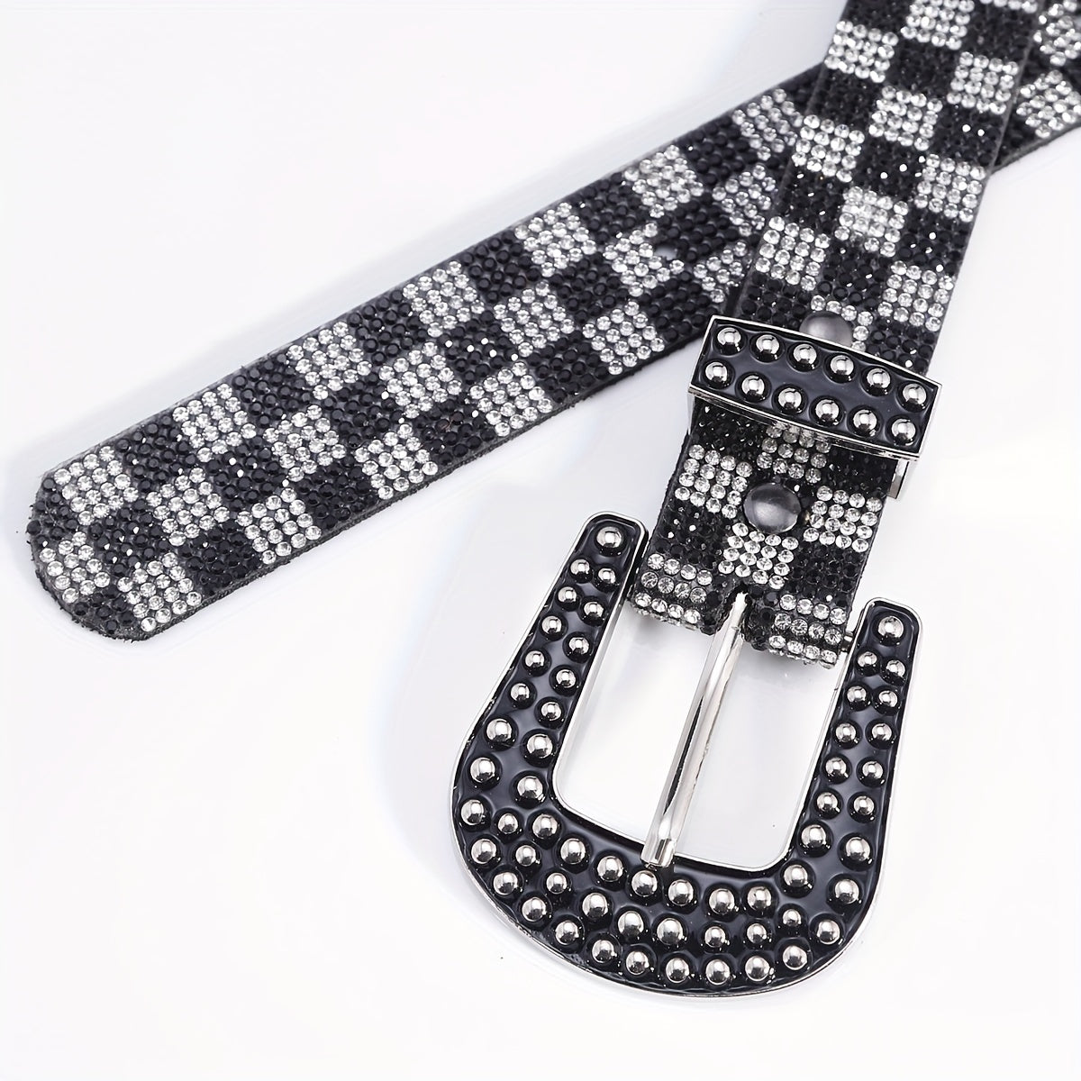 Vintage Rhinestone Belt Women's Y2K Hip Hop Jeans Pants Waistband
