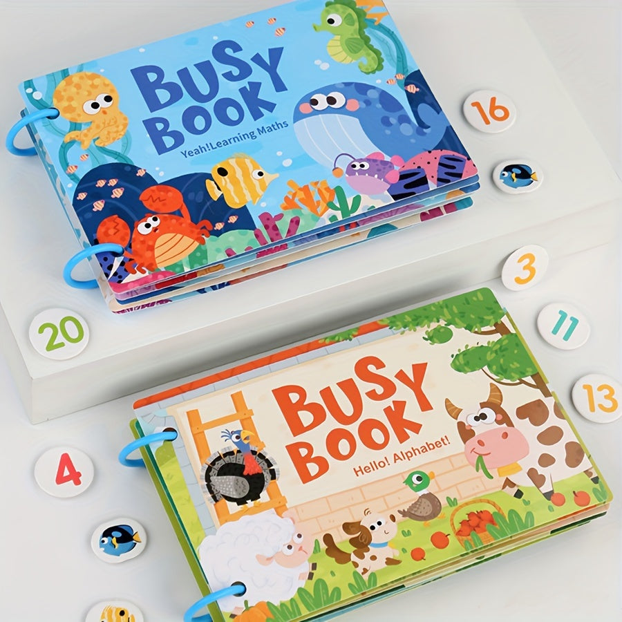 Educational Busy Book for Kids Ages 3 - Farm Animals & Alphabet Themes