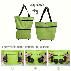 Foldable Shopping Cart with Wheels - Large Capacity for Supermarket