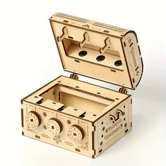 3D Wooden Puzzle Treasure Chest Brain Teaser Model Building Kit