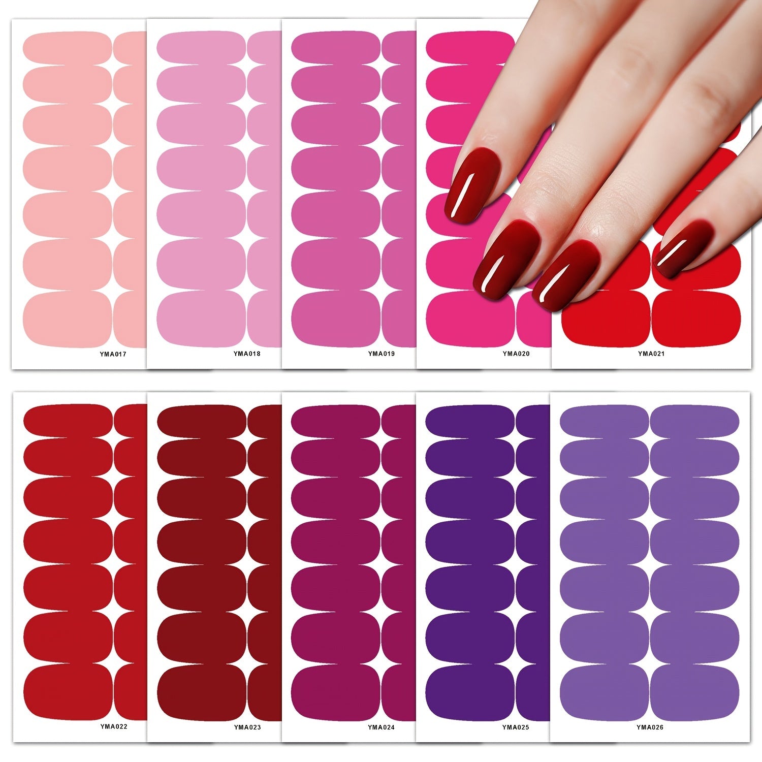 Gel Nail Stickers Self Adhesive Full Nail Wraps for Women and Girls