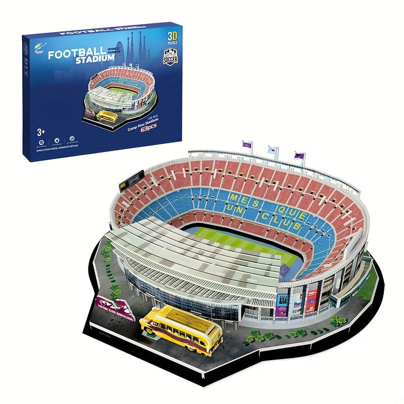 3D Football Field Stadium Architecture Model Puzzle Gift For Fans Kids
