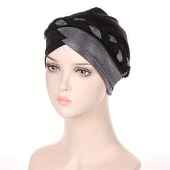 Glitter Twist Braided Turban Beanie Head Scarf Chemo Cap