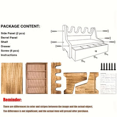 Solid Wood Rack Organizer with Drawer, Heavy Duty Holder