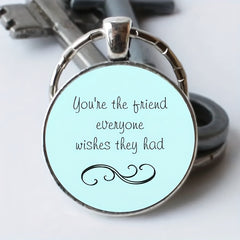 Retro Bag Keychain English Letter Buckle Accessories Necklace