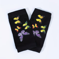 Colorful Butterfly Y2K Fingerless Gloves Hip Hop Knitted Gloves