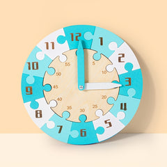 Wooden Clock Puzzle Toy for Time Learning and Cognitive Development