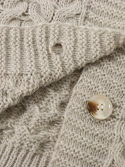  Solid Cable Button Up Cardigan