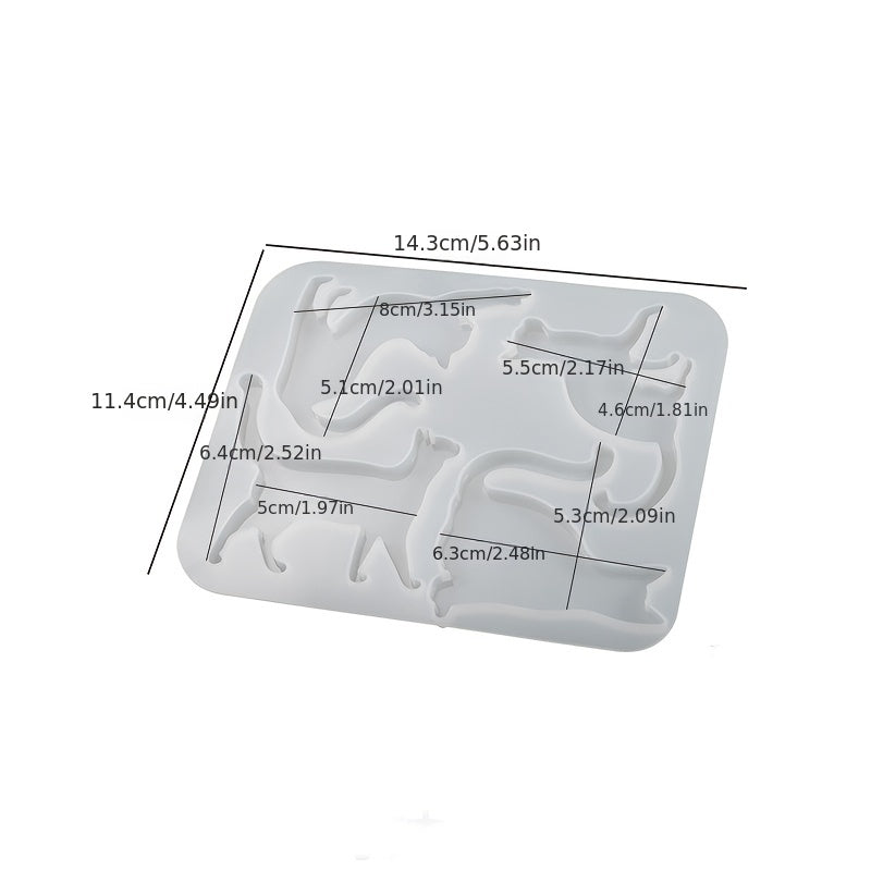 Crystal Cat Brooch Silicone Mold for Resin Crafting