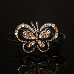 Colorful Hollow Butterfly Hair Clip Rhinestone Hairpin Headwear