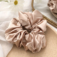 Satin Solid Scrunchies Hair Tie Sweet Style For Women Girls