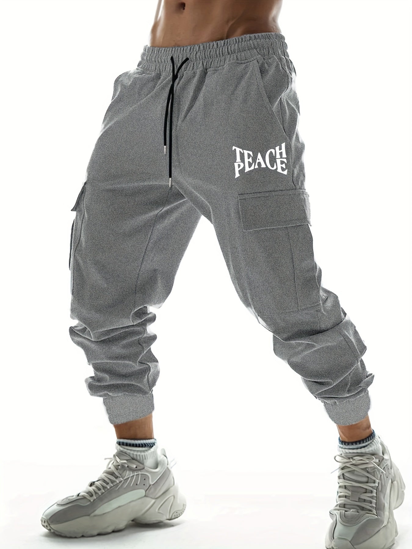 Teach Peace Stretch Cargo Pants Men's Joggers