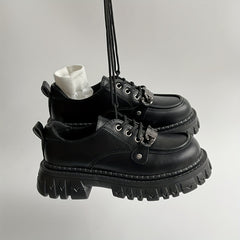 Women's Lace Up Platform Oxford Chunky Heel Shoes