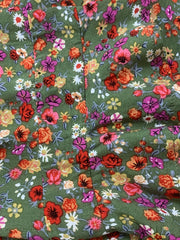  Floral Print Ruffle Trim Summer Dress