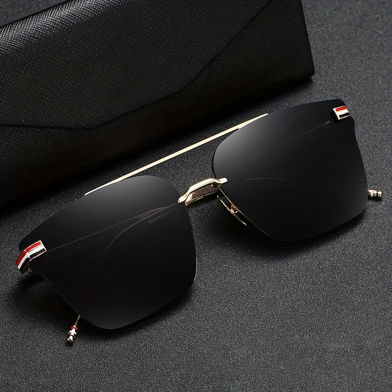 Square Striped UV400 Sunglasses for Driving Vacation Travel