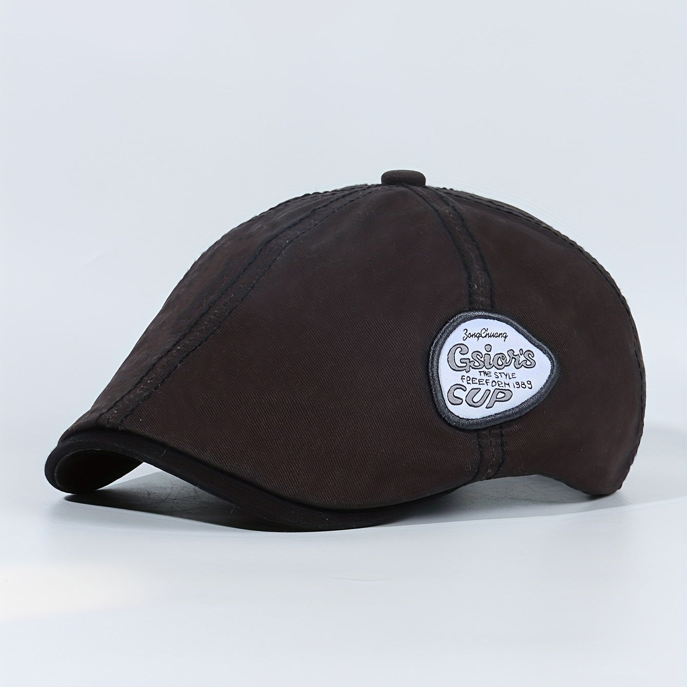 Vintage Patch Newsboy Hat Solid Beret Cap Cotton Flat Hat