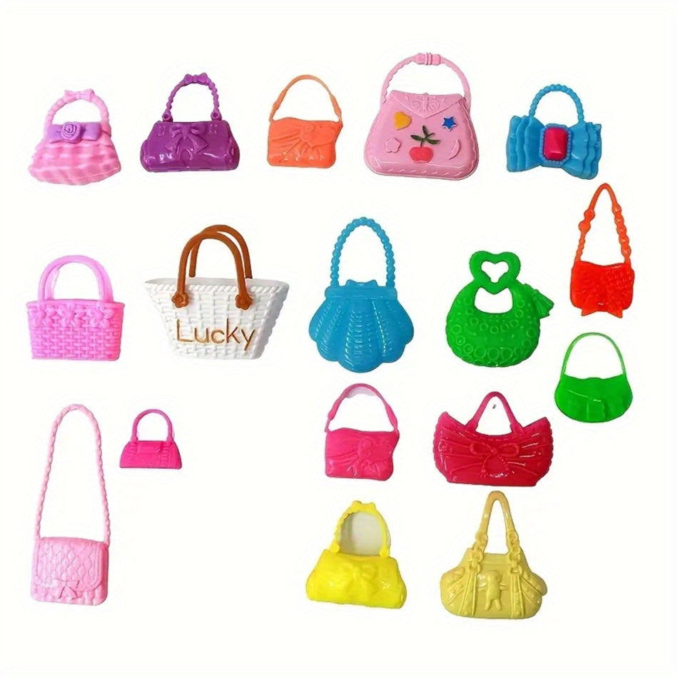 20pcs Mixed Style Doll High Heels Boots & Bags Dressing Accessories