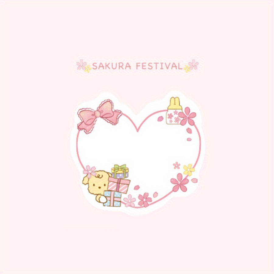 Cherry Blossoms Sticky Notes Girl Journal Notepad 30 Sheets