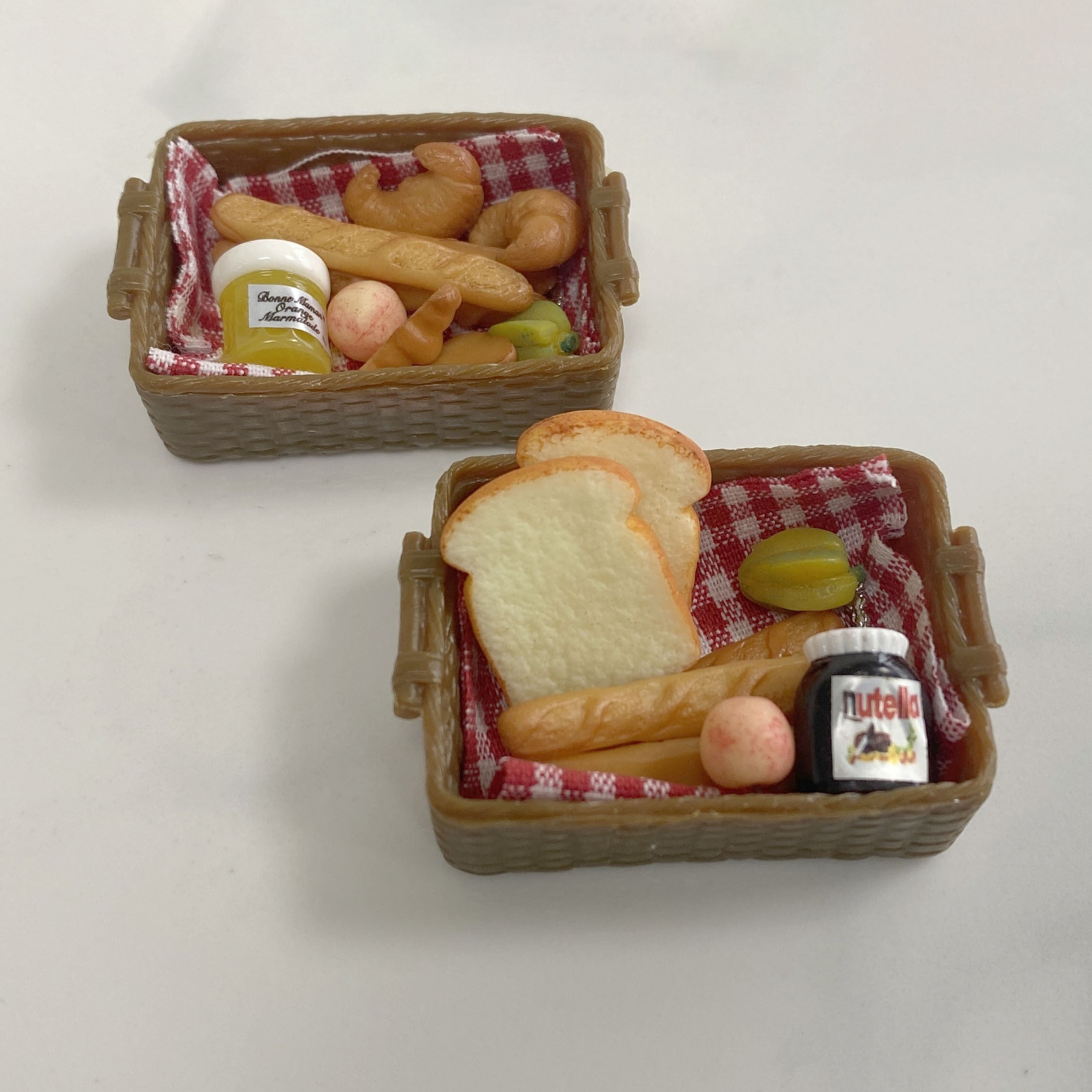 12 Dollhouse Breakfast Set Bread Basket Doll House Food Accessories