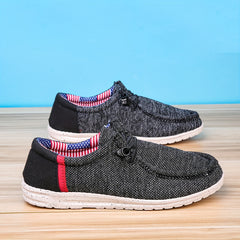 Men's Breathable Canvas Loafer Shoes Non Slip Working Driving Shoes