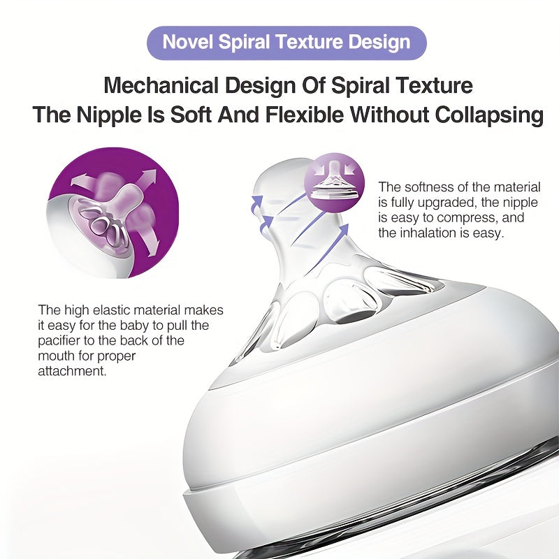 0-3 Years Baby Bottle Anti-drop Anti-flatulence Silicone Full Soft Wide Mouth