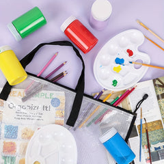 Large Capacity Transparent Tote Bag for Artwork and Stationery Storage
