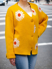 Floral Print Long Sleeve Cardigan
