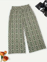 Floral Print Wide Leg Boho Pants with Pockets