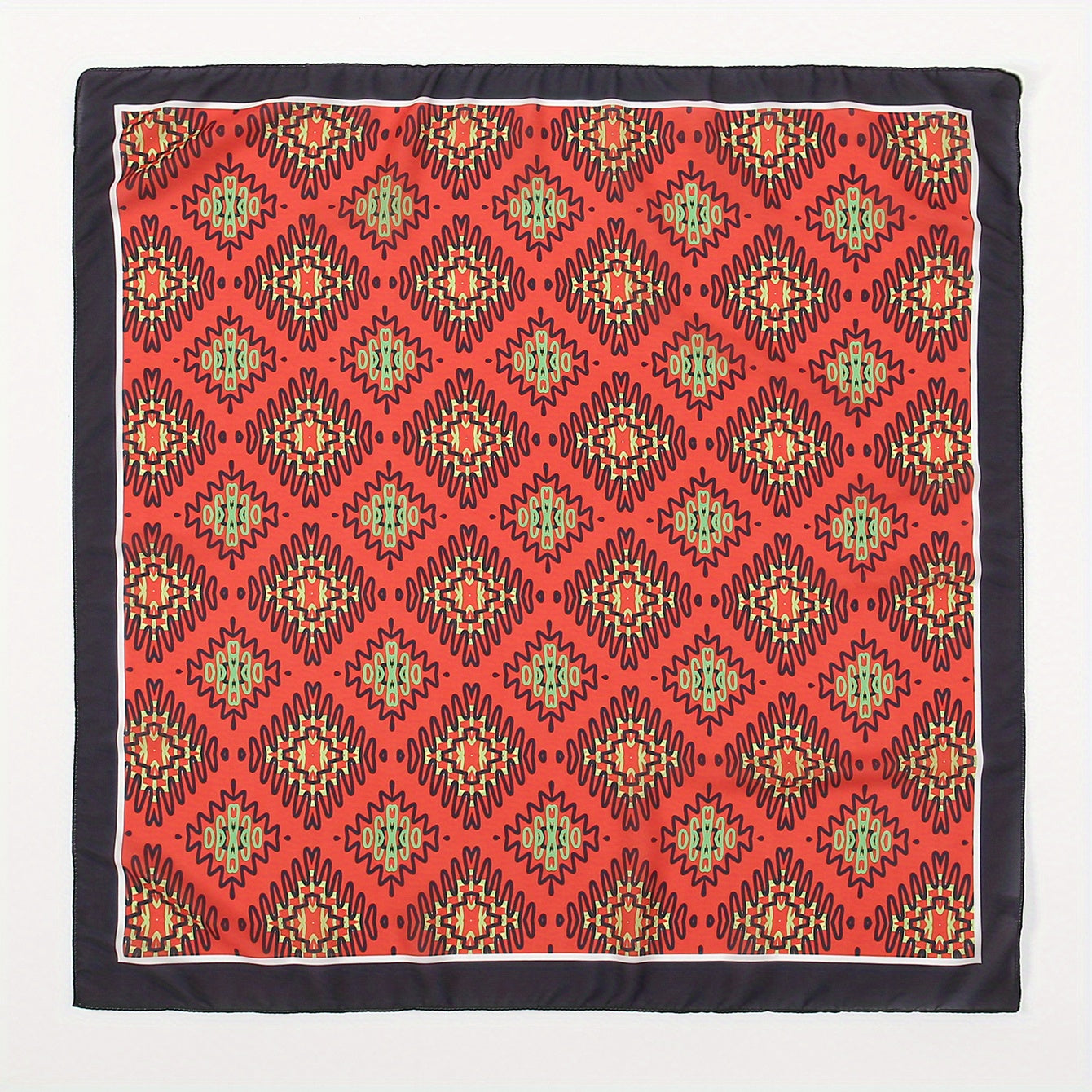 Red Bandana Boho Printed Square Scarf Neckerchief Head Wrap