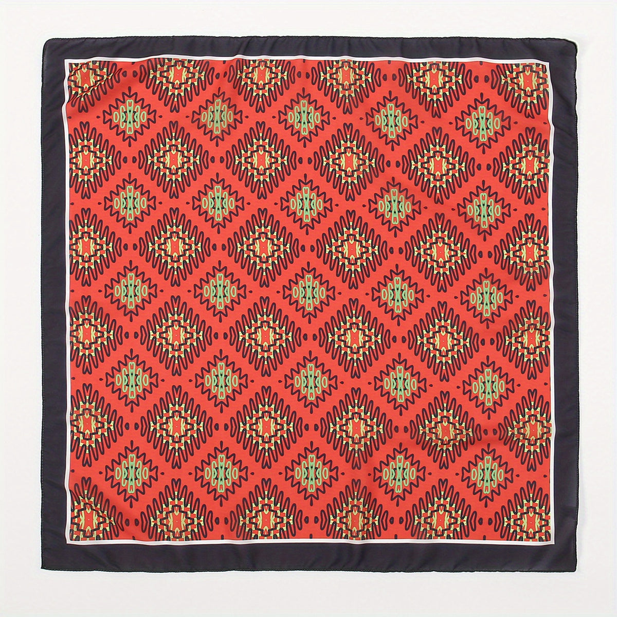 Red Bandana Boho Printed Square Scarf Neckerchief Head Wrap