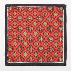 Red Bandana Boho Printed Square Scarf Neckerchief Head Wrap