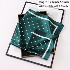Polka Dot Bandana Silk Neckerchief Scarf Head Wrap Bag Handle Charm