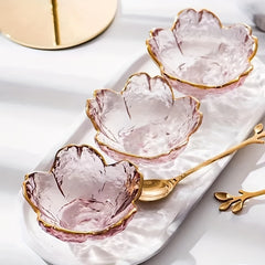 Golden Sauce Bowl with Cherry Blossoms - Seasoning & Decor