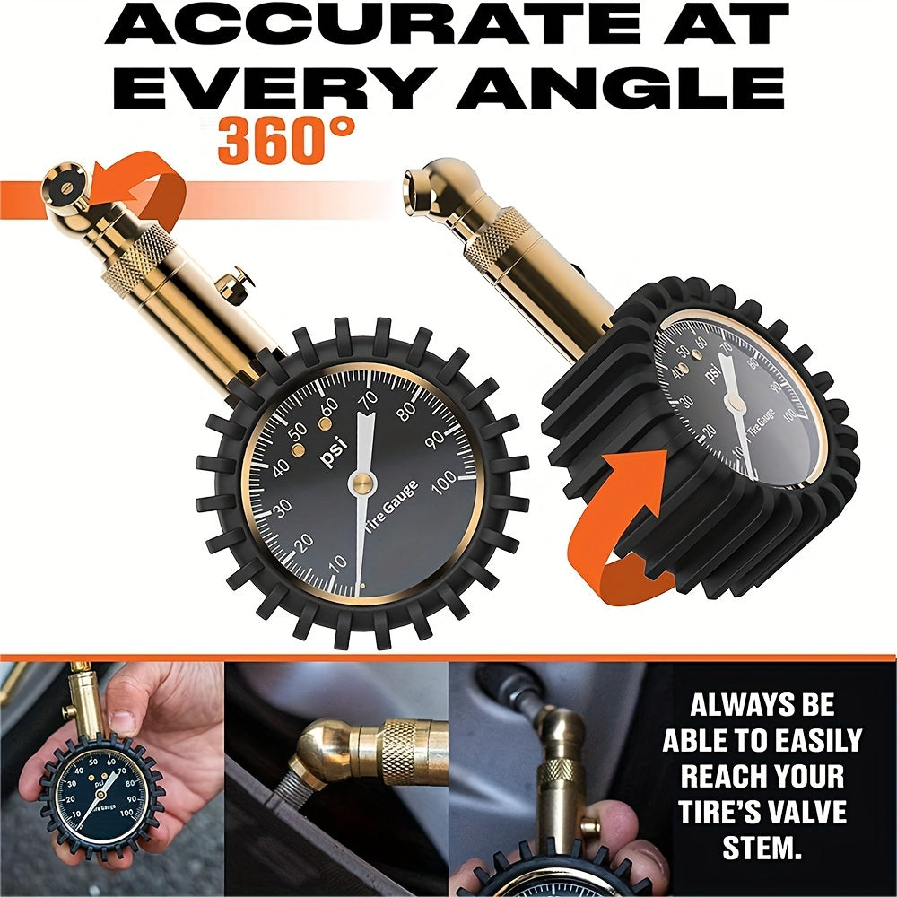 Large Dial Tire Pressure Gauge for Cars and Trucks